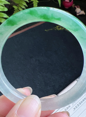 圆条51圈口缅甸天然A货老坑种翡翠手镯玉镯子平洲直供098D0131