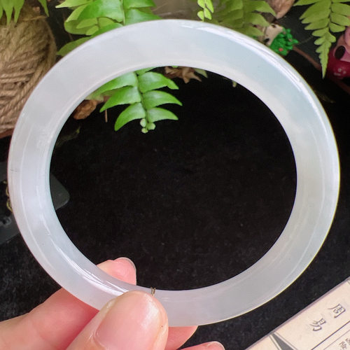 圆条52圈口缅甸天然A货老坑种玉镯平洲翡翠手镯精选编号062D0407E