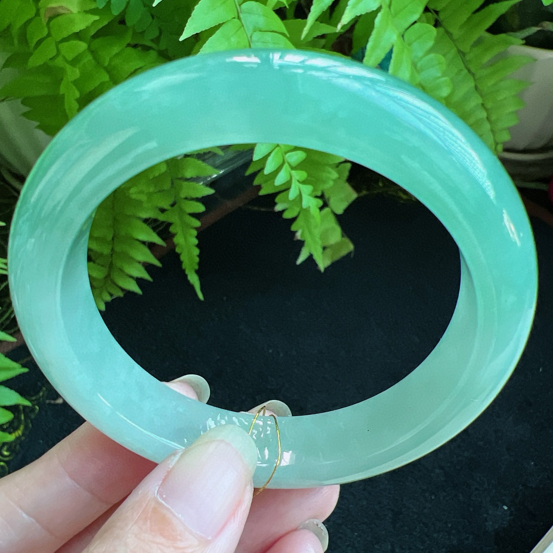 56圈口缅甸天然A货老坑种翡翠手镯玉镯子平洲翡翠手镯精选