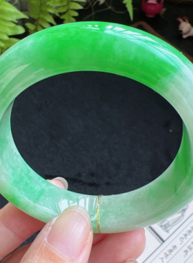 正圈54圈口缅甸天然A货老坑种翡翠手镯玉镯子平洲直供011D0128