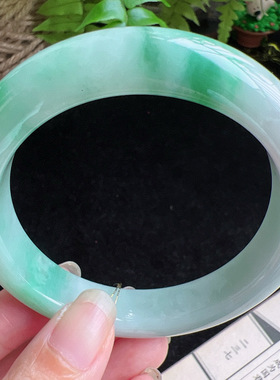 59圈口缅甸天然A货老坑种玉镯平洲翡翠手镯精选编号049D0403E