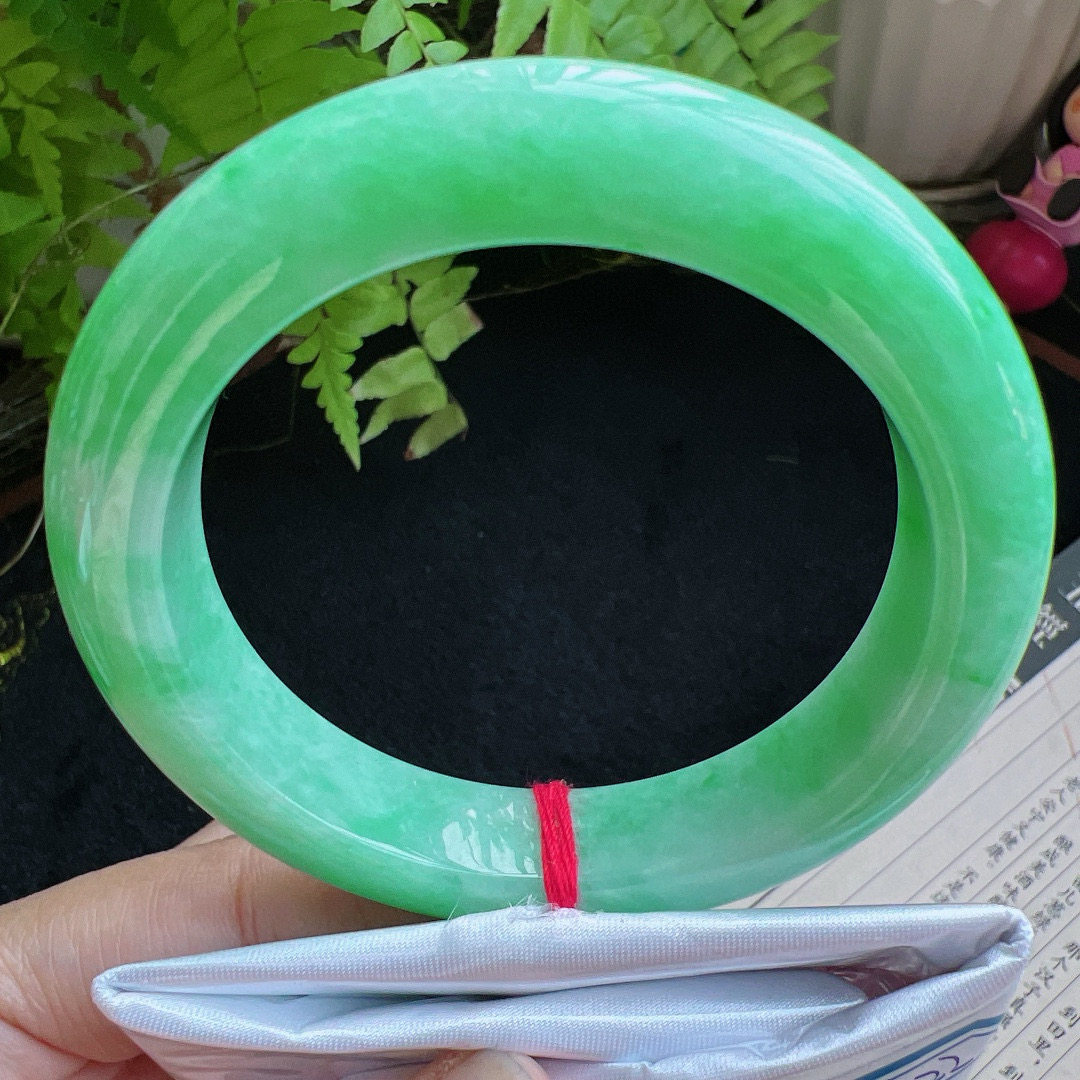 57圈口缅甸天然A货老坑种翡翠手镯玉镯子平洲翡翠手镯精选