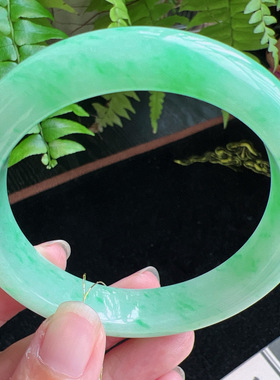 58圈口缅甸天然A货老坑种玉镯平洲翡翠手镯精选编号048D0317E