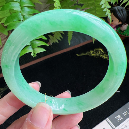 58圈口缅甸天然A货老坑种玉镯平洲翡翠手镯精选编号048D0317E