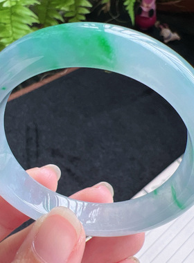 51圈口缅甸天然A货老坑种翡翠手镯玉镯子平洲直供077D0130E