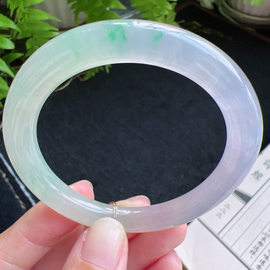 圆条50圈口缅甸天然A货老坑种翡翠手镯玉镯子平洲翡翠手镯精选