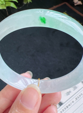 53圈口缅甸天然A货老坑种翡翠手镯玉镯子平洲直供077D0202E