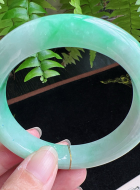 57圈口缅甸天然A货老坑种玉镯平洲翡翠手镯精选编号051D0317E