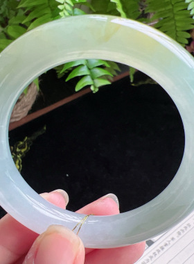 圆条51圈口缅甸天然A货老坑种玉镯平洲翡翠手镯精选编号047D0310E