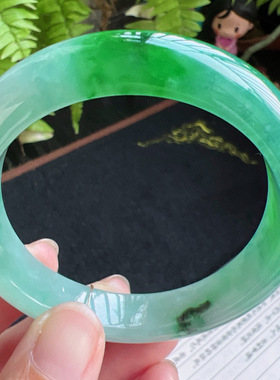 正圈55圈口缅甸天然A货老坑种翡翠手镯玉镯子平洲直供052D0128