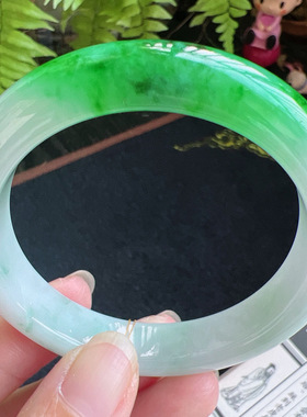 54圈口缅甸天然A货老坑种翡翠手镯玉镯子平洲直供098D0131