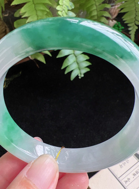 57圈口缅甸天然A货老坑种玉镯平洲翡翠手镯精选编号068D0414E