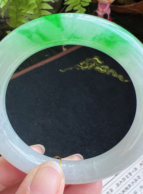 圆条55圈口缅甸天然A货老坑种翡翠手镯玉镯子平洲直供098D0131