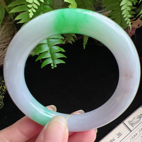 圆条54圈口缅甸天然A货老坑种玉镯平洲翡翠手镯精选编号046D0405E