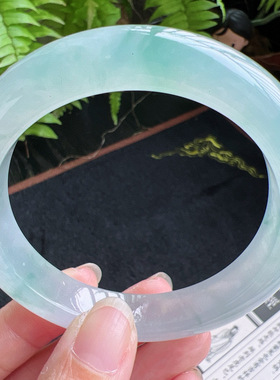 58圈口缅甸天然A货老坑种翡翠手镯玉镯子平洲直供077D0130E