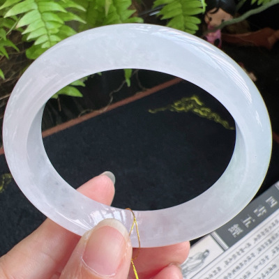 57圈口缅甸天然A货老坑种翡翠手镯玉镯子平洲直供077D0128E