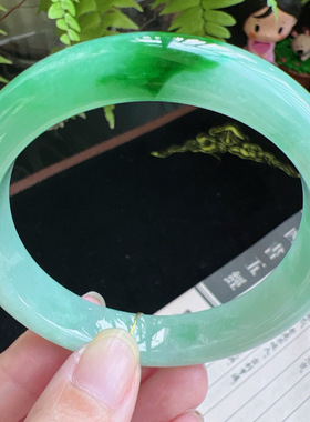 57圈口缅甸天然A货老坑种玉镯平洲翡翠手镯精选编号048D0312E