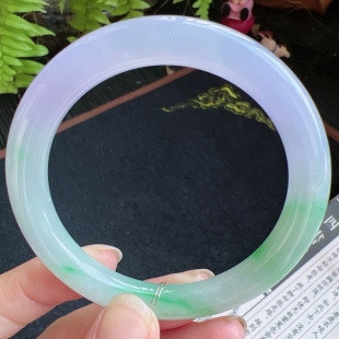 圆条53圈口缅甸天然A货老坑种翡翠手镯玉镯子平洲直供098D0131