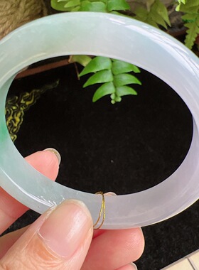 贵妃53圈口缅甸天然A货老坑种玉镯平洲翡翠手镯精选编号052D0418E