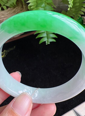 57圈口缅甸天然A货老坑种玉镯平洲翡翠手镯精选编号059D0422E