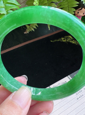 56圈口缅甸天然A货老坑种玉镯平洲翡翠手镯精选编号077D0312E043