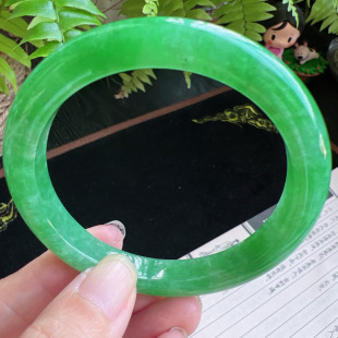 56圈口缅甸天然A货老坑种玉镯平洲翡翠手镯精选编号077D0312E043