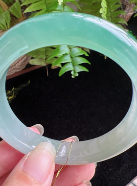 56圈口缅甸天然A货老坑种玉镯平洲翡翠手镯精选编号047D0403E