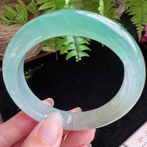 56圈口缅甸天然A货老坑种玉镯平洲翡翠手镯精选编号047D0403E