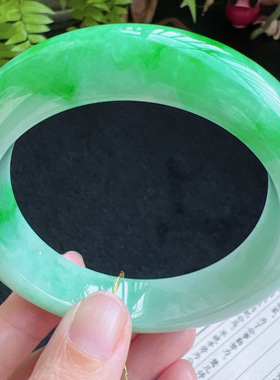 59圈口缅甸天然A货老坑种翡翠手镯玉镯子平洲直供058D0128