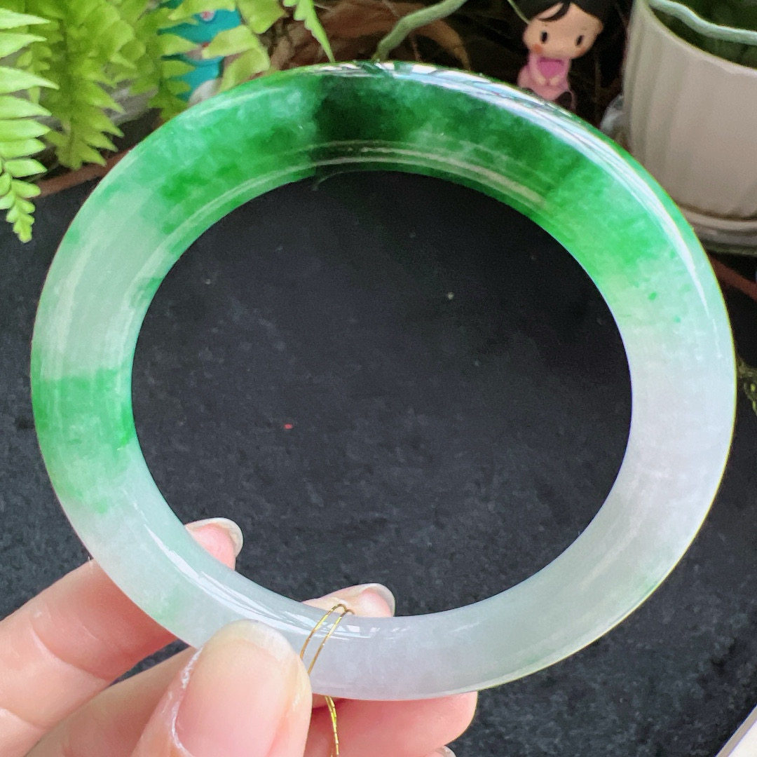 圆条55圈口缅甸天然A货老坑种翡翠手镯玉镯子平洲翡翠手镯精选,珠宝/钻石/翡翠,手镯,淘宝优惠券,粉丝福利购,淘宝优惠卷