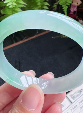 贵妃53圈口缅甸天然A货老坑种翡翠手镯玉镯子平洲直供077D0130E