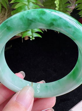 57圈口缅甸天然A货老坑种玉镯平洲翡翠手镯精选编号063D0328E