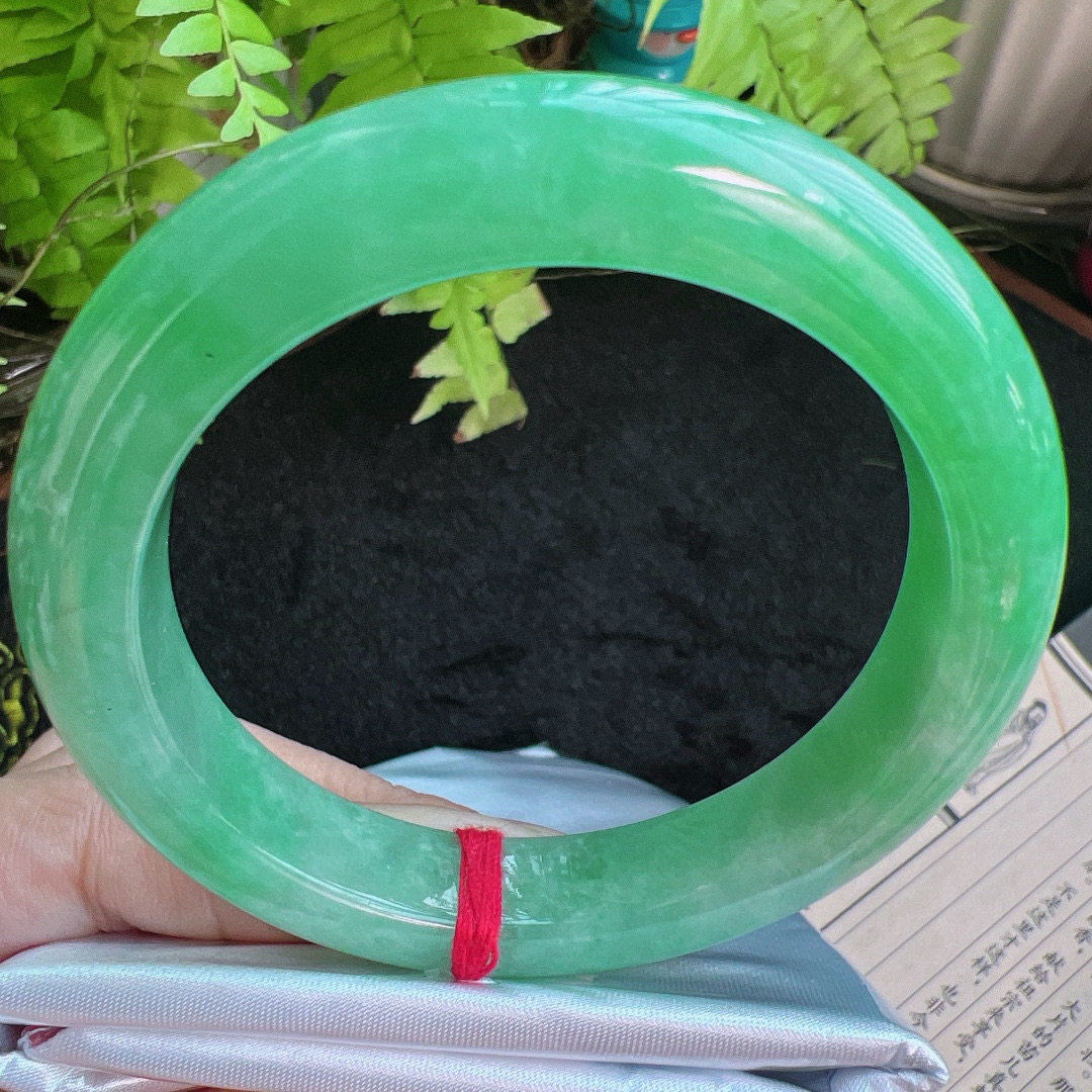 56圈口缅甸天然A货老坑种翡翠手镯玉镯子平洲翡翠手镯精选