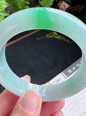 53圈口缅甸天然A货老坑种翡翠手镯玉镯子平洲直供077D0128