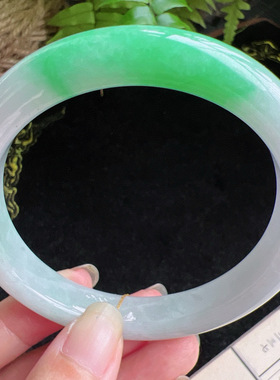 62圈口缅甸天然A货老坑种玉镯平洲翡翠手镯精选编号086D0327