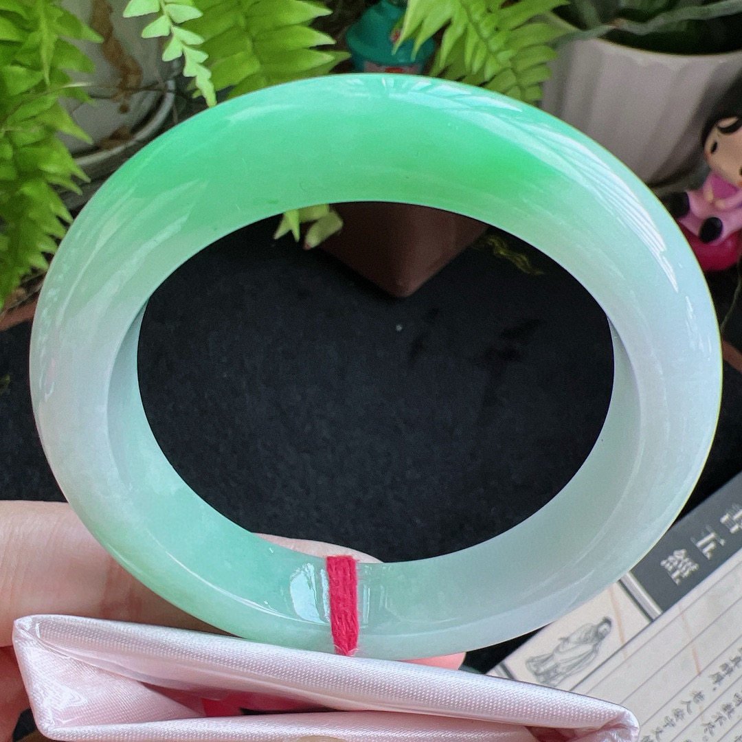 54圈口缅甸天然A货老坑种翡翠手镯玉镯子平洲翡翠手镯精选