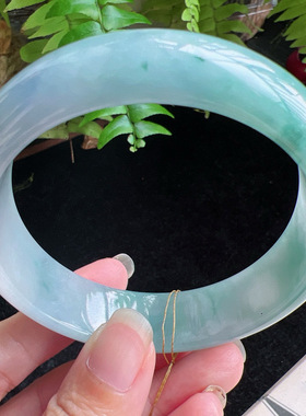 62圈口缅甸天然A货老坑种玉镯平洲翡翠手镯精选编号062D0331E