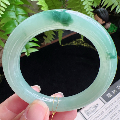 圆条50圈口缅甸天然A货老坑种玉镯平洲翡翠手镯精选编号052D0310E