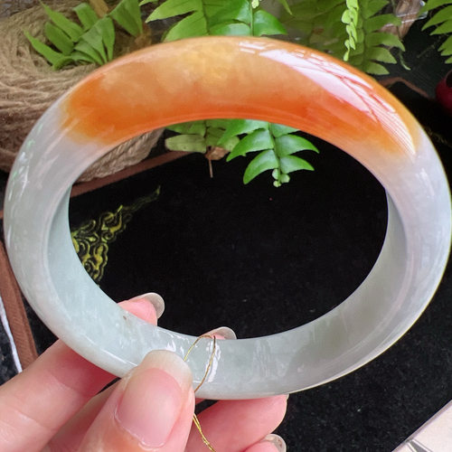 59圈口缅甸天然A货老坑种玉镯平洲翡翠手镯精选编号086D0402E