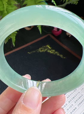 57圈口缅甸天然A货老坑种翡翠手镯玉镯子平洲翡翠手镯精选049