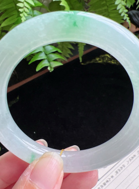 圆条53圈口缅甸天然A货老坑种玉镯平洲翡翠手镯精选编号047D0310E