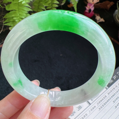 正圈54圈口缅甸天然A货老坑种翡翠手镯玉镯子平洲直供047D0128