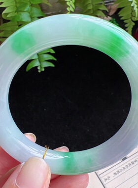 圆条53圈口缅甸天然A货老坑种玉镯平洲翡翠手镯精选编号046D0417E