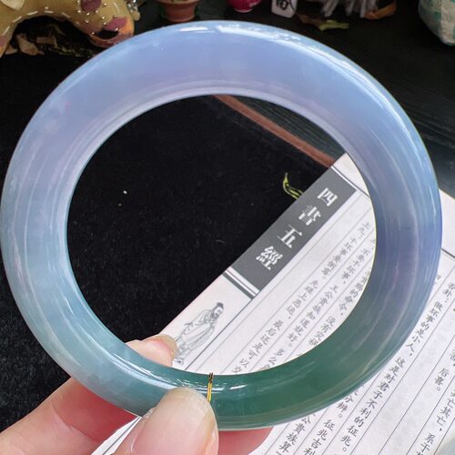 圆条55圈口缅甸天然A货老坑种玉镯平洲翡翠手镯精选编号099D1009E