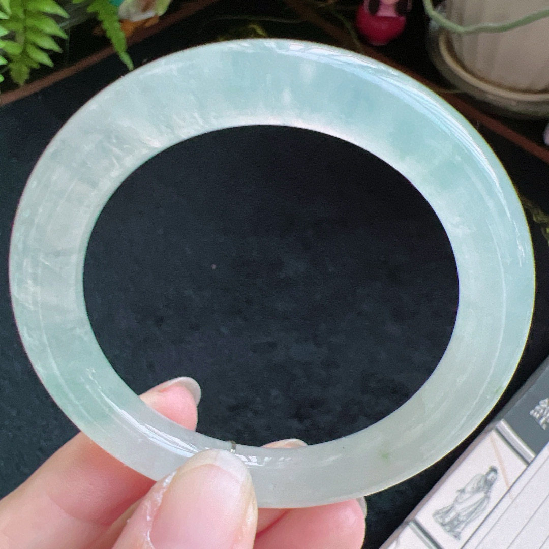 圆条50圈口缅甸天然A货老坑种翡翠手镯玉镯子平洲翡翠手镯精选