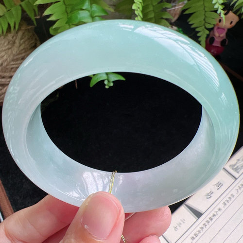 56圈口缅甸天然A货老坑种玉镯平洲翡翠手镯精选编号062D0406E