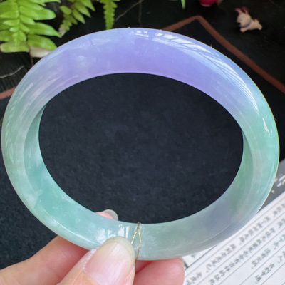 正圈57圈口缅甸天然A货老坑种翡翠手镯玉镯子平洲直供057D0128