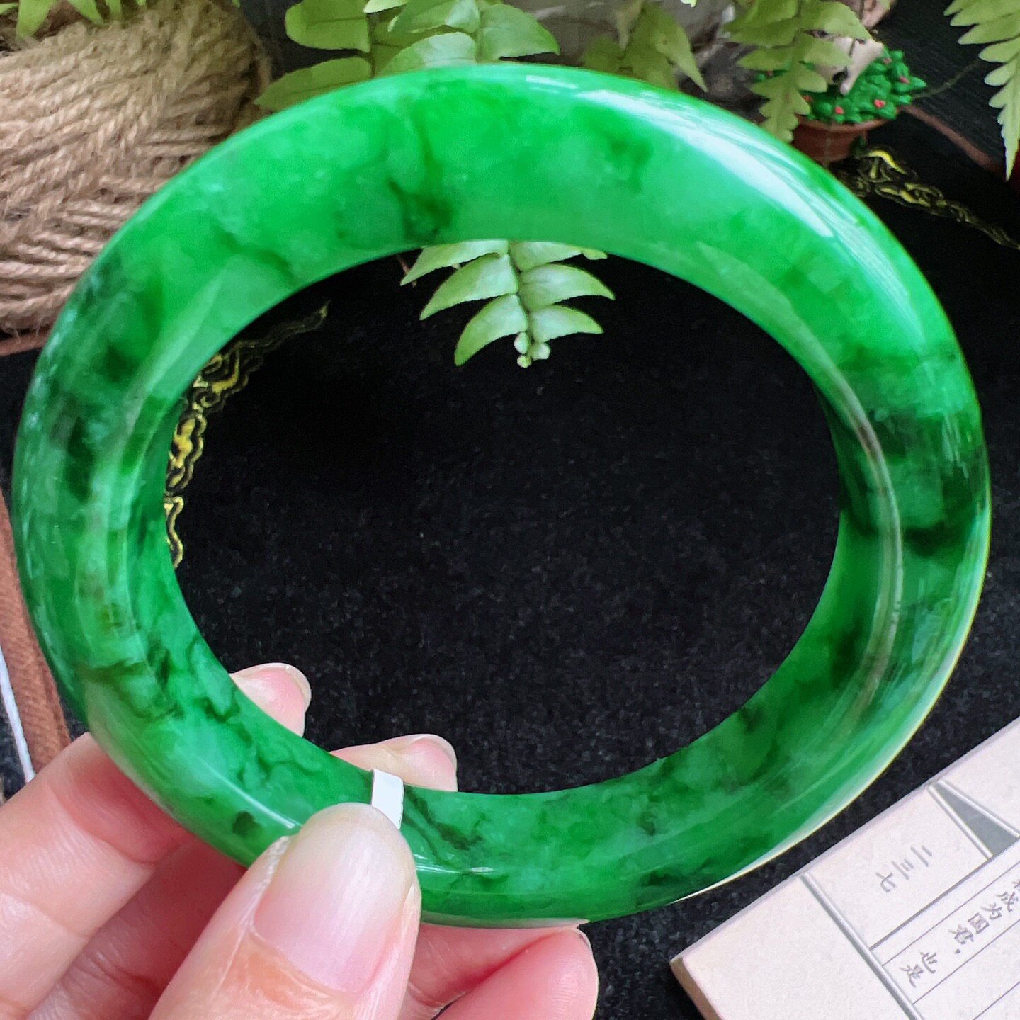 60圈口缅甸天然A货老坑种玉镯平洲翡翠手镯精选编号077D0416