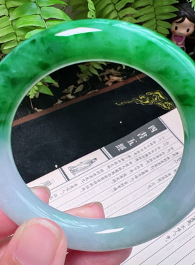 圆条52圈口缅甸天然A货老坑种平洲直供平洲翡翠手镯精选099D0303