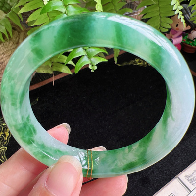 54圈口缅甸天然A货老坑种玉镯平洲翡翠手镯精选编号048D0321E